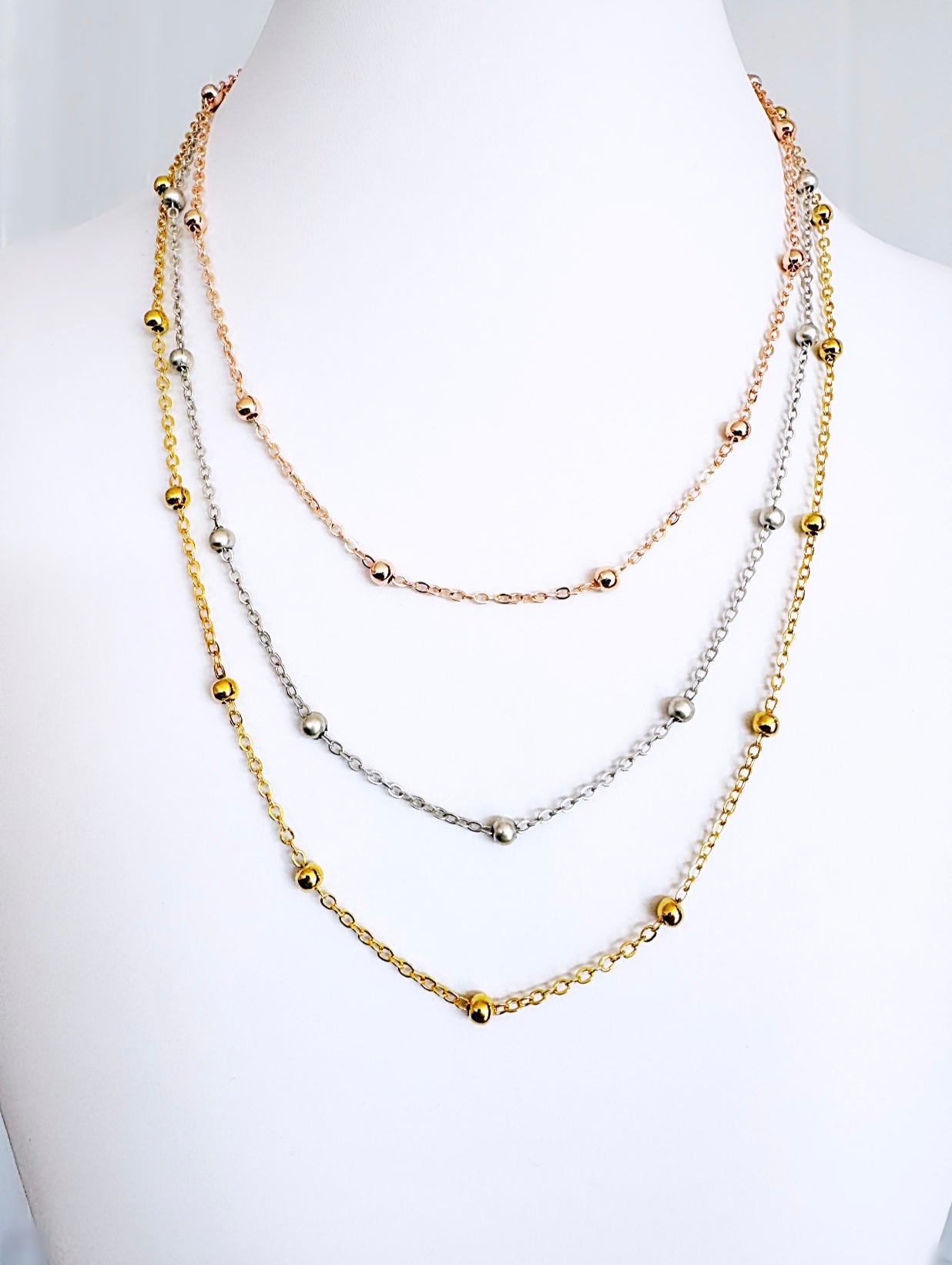 Marce 3 tones layer necklace