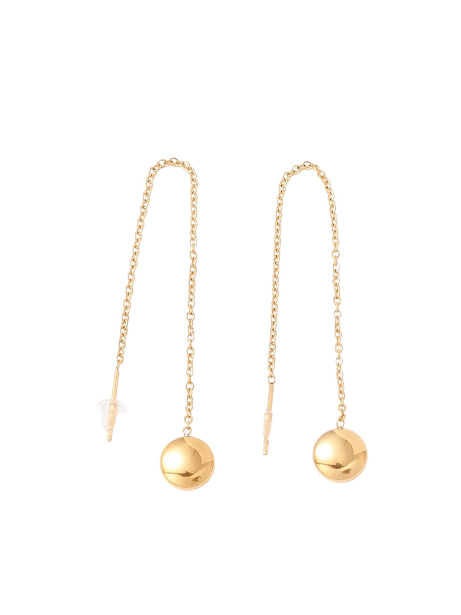 Minimal chain ball earring