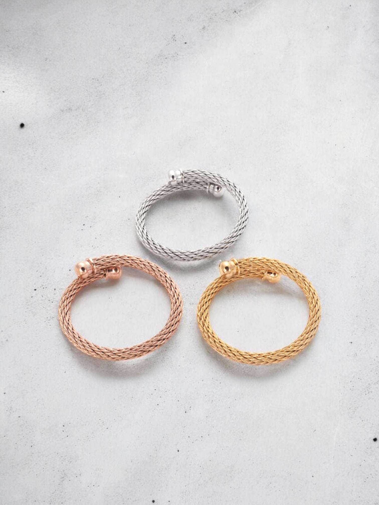 Sally three tones bangle set