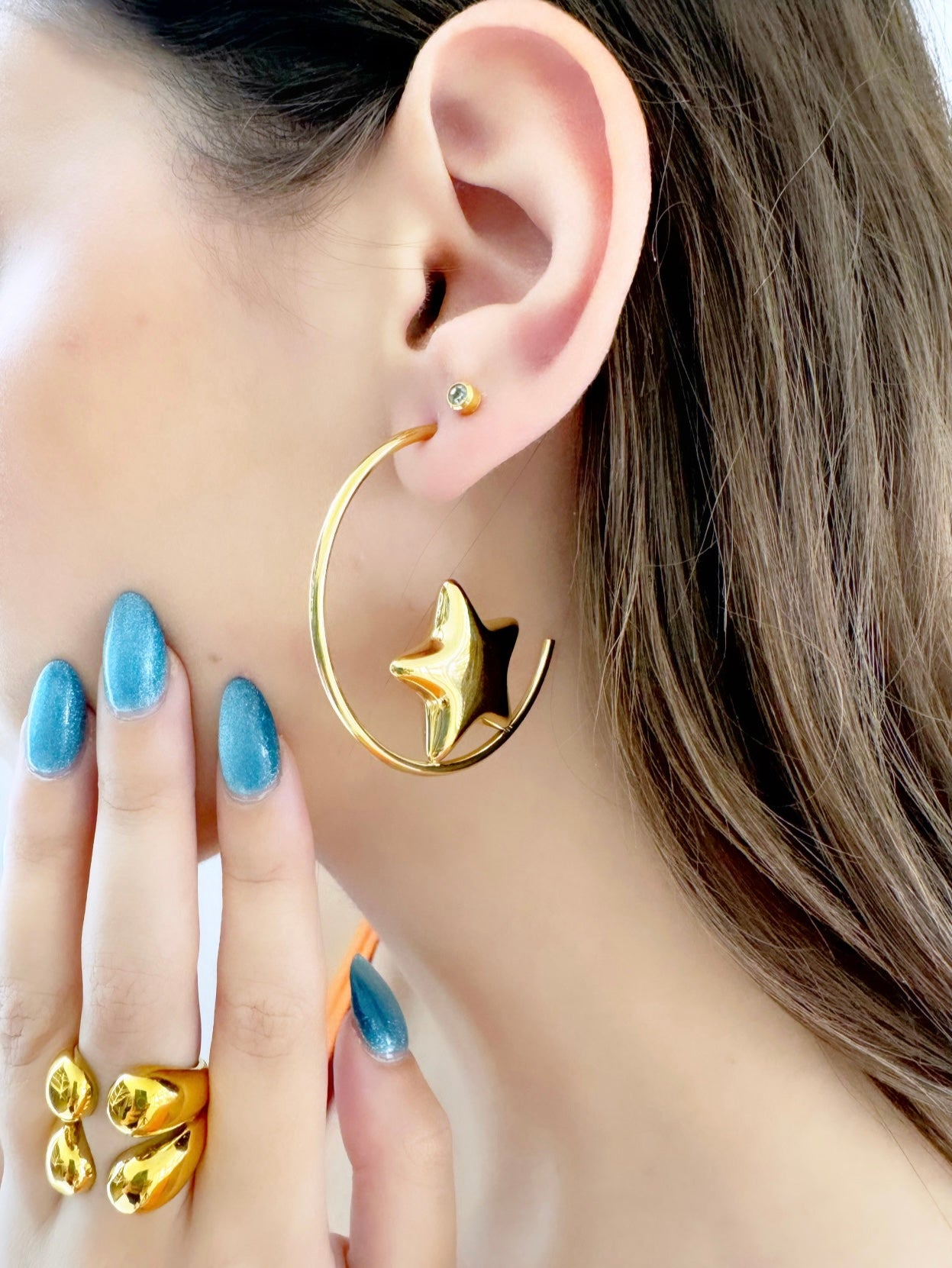 Media Luna star earring