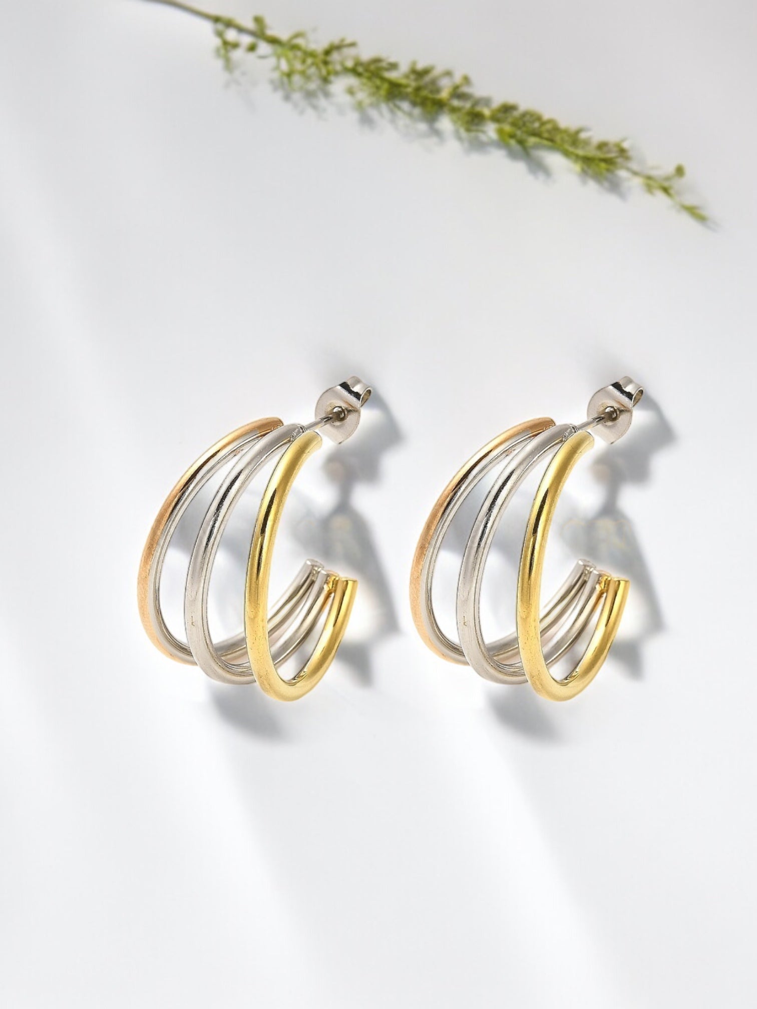 Melissa three tones hoop earring