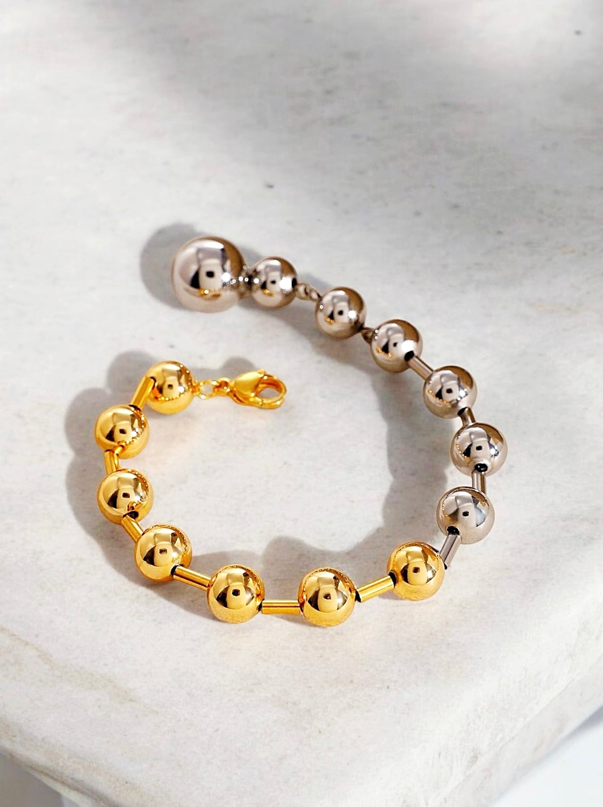 Ball chain two tones bracelet