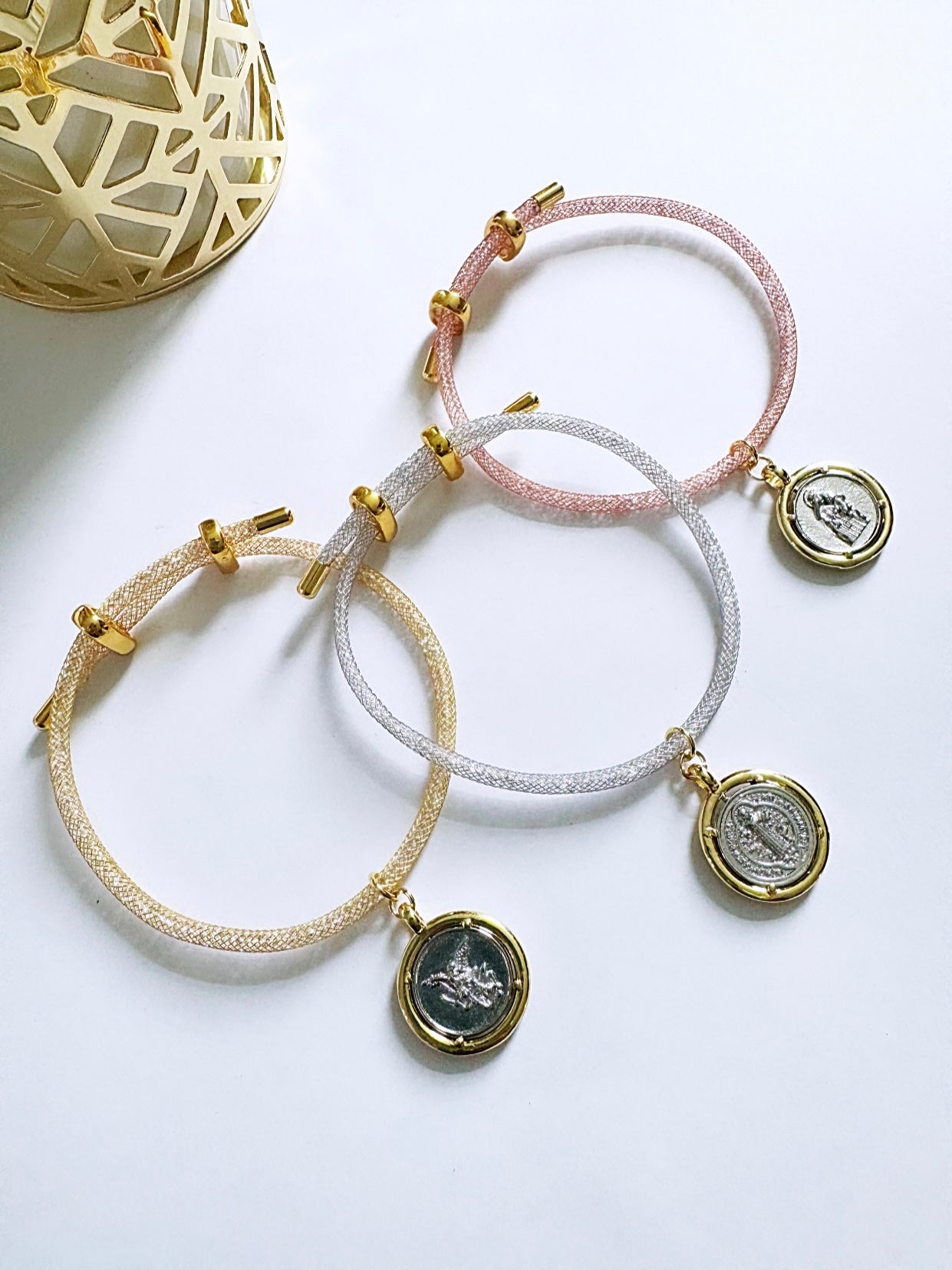 Serenity three tones bracelets set