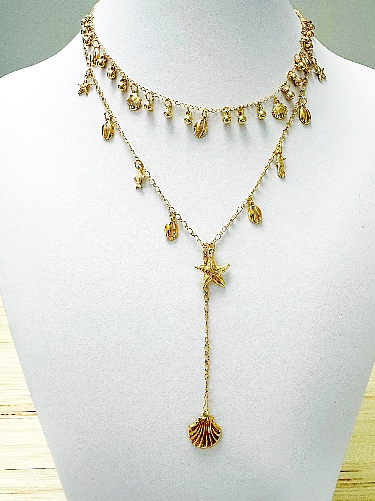 Mermaid lariat chain necklace