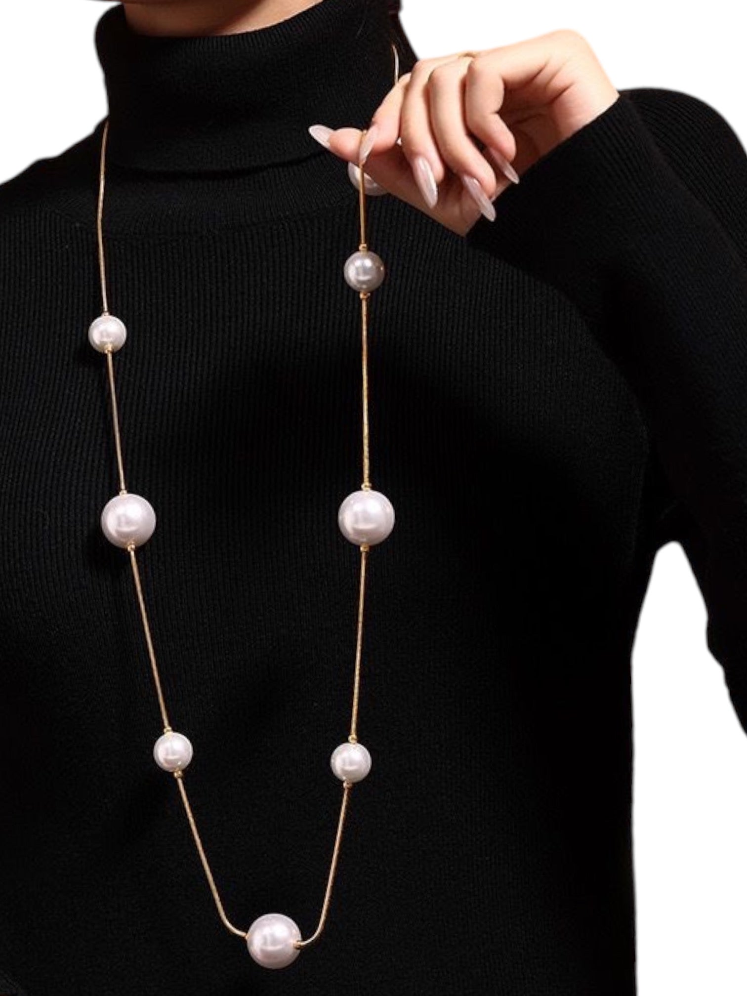 Mirey pearl long necklace