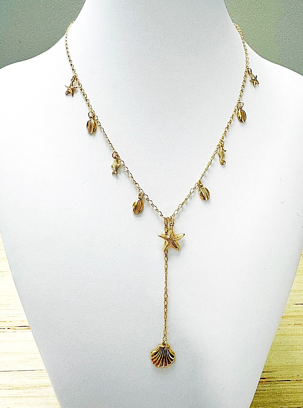 Mermaid lariat chain necklace