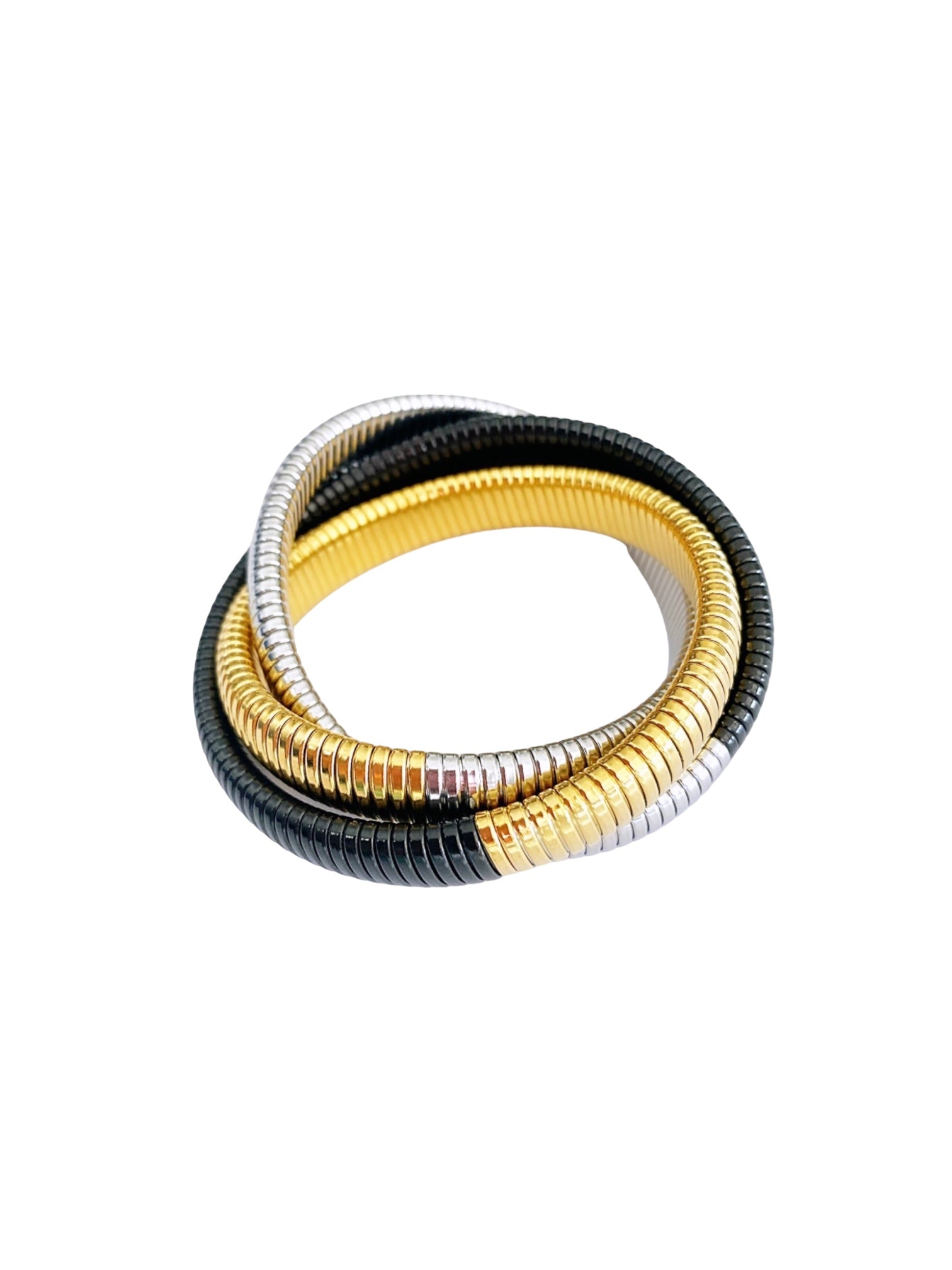 Triple elastic bangle bracelet