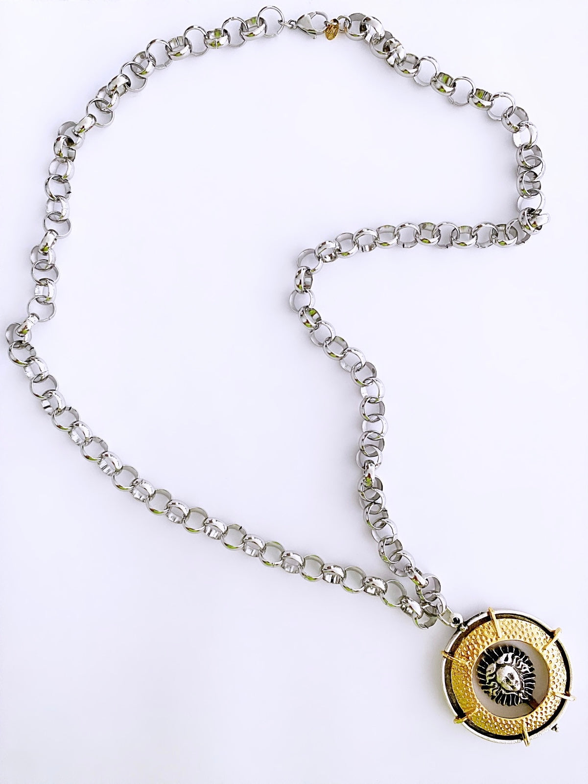 Coin rolo long necklace