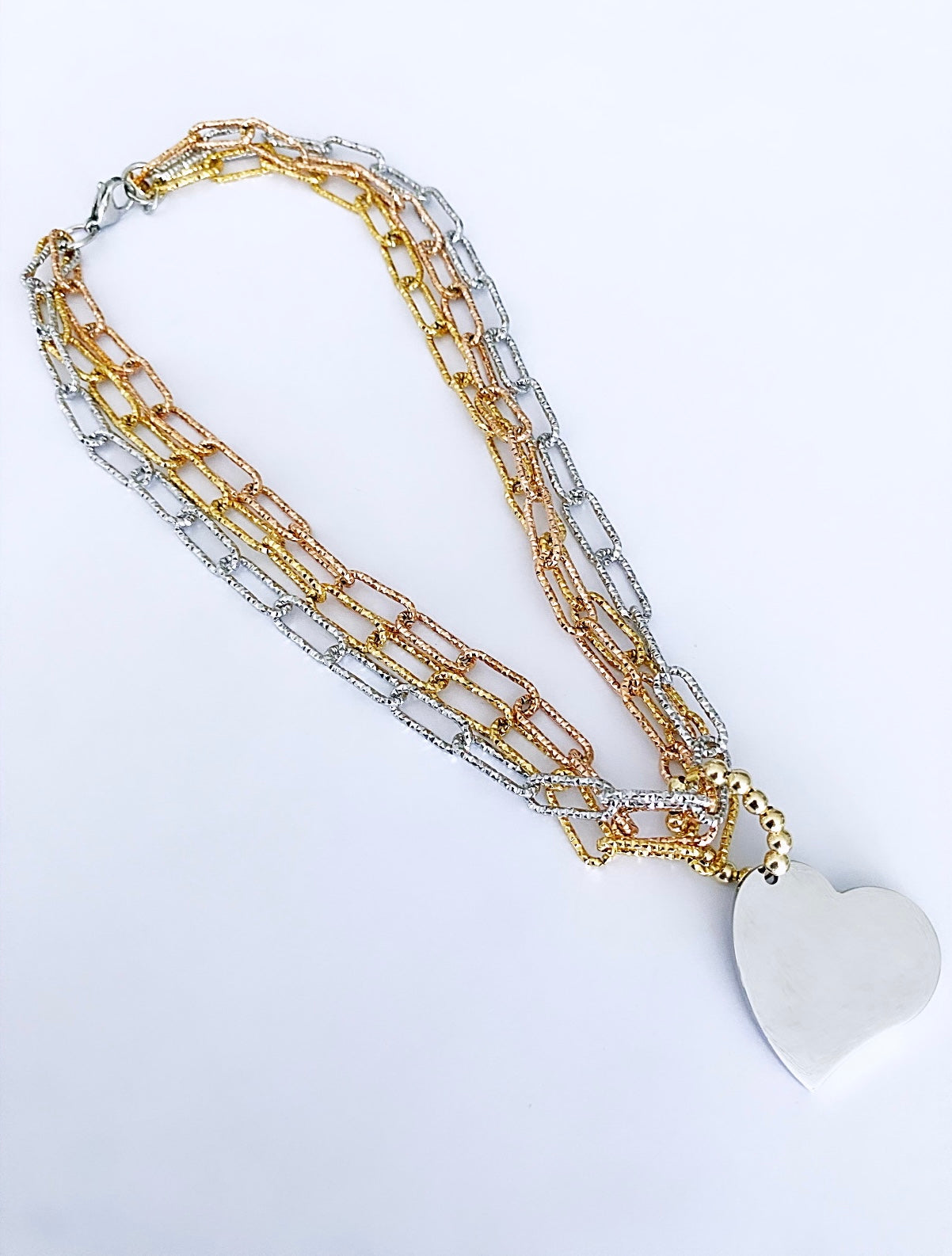 Marla heart 3 tones necklace