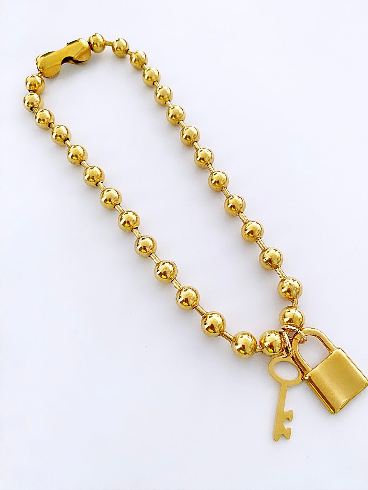 Ball chain gold necklace