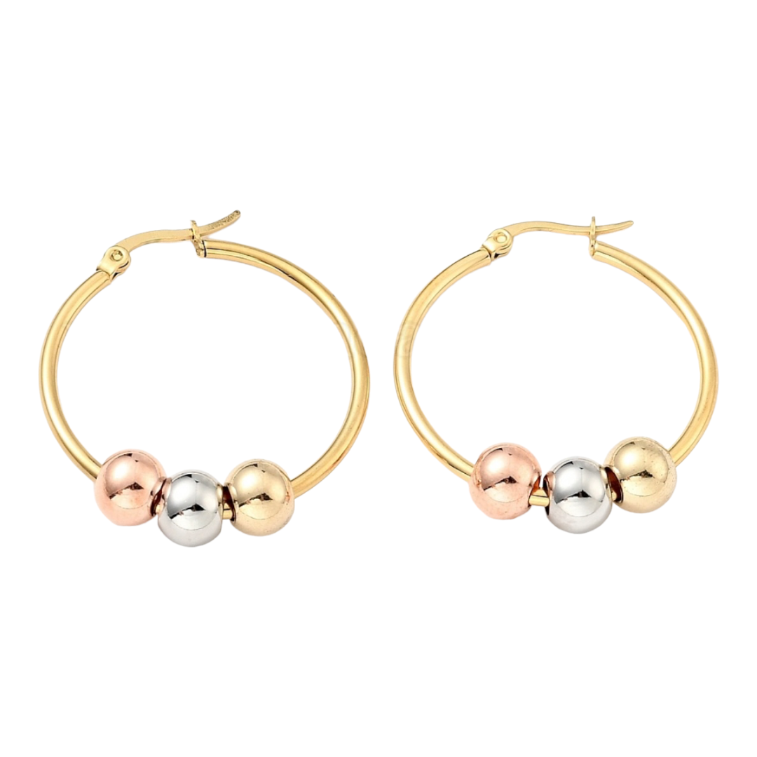 Bella 3 tones hoop earring