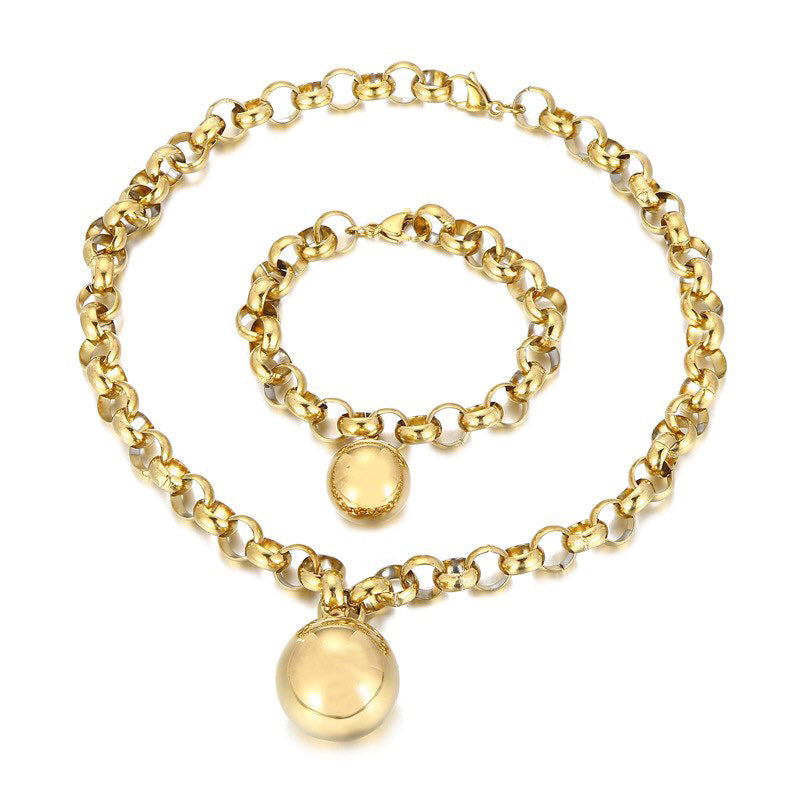 Big ball rolo chain necklace