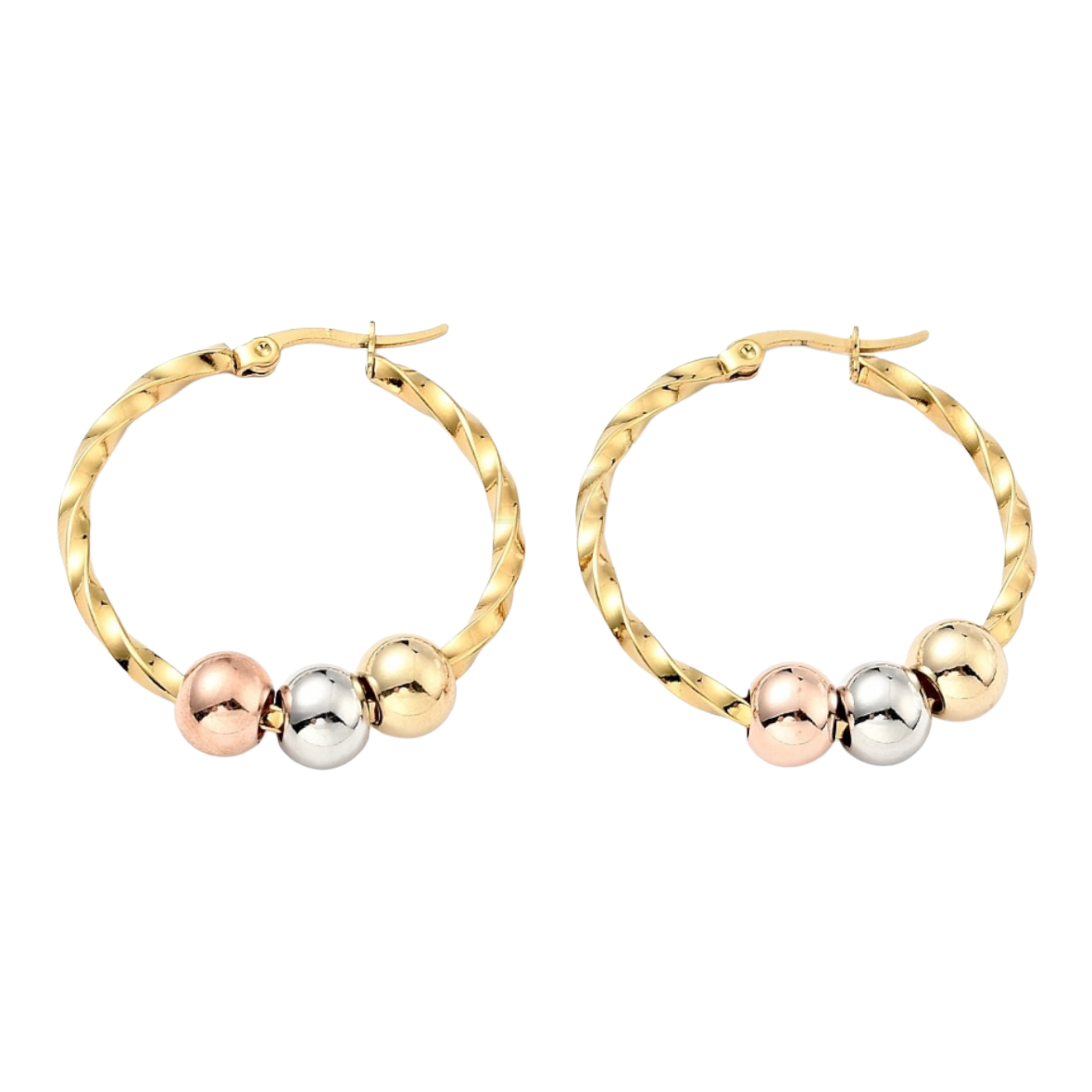 Bella twist 3 tones hoop earring